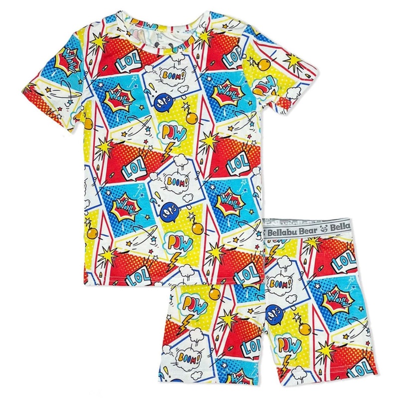 Comic Hero Bamboo Kids Pajama Short Set