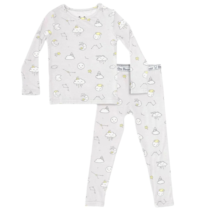 Constellation Grey Bamboo Kids Pajamas