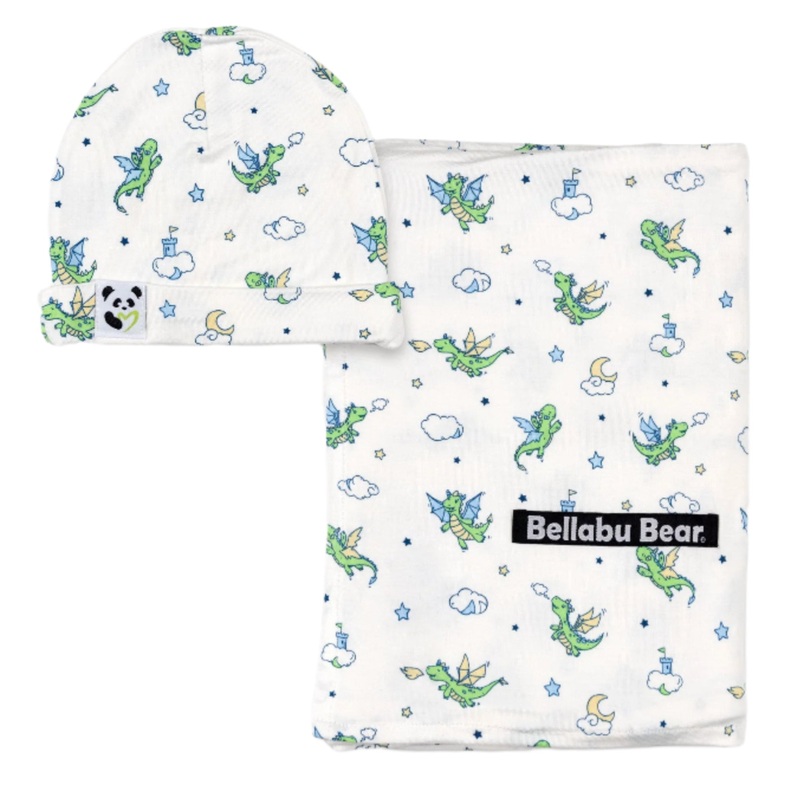 Dragon Bamboo Swaddle & Beanie Set