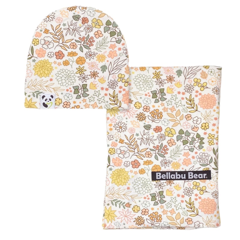 Fall Floral Bamboo Swaddle & Beanie Set