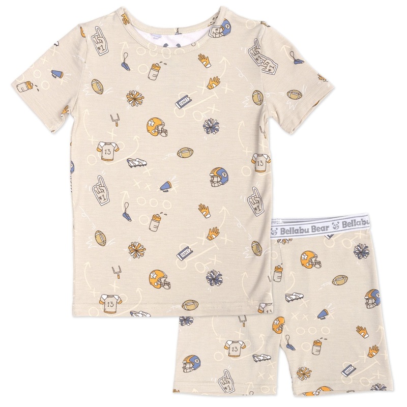 Football Bamboo Kids Pajama Short Set