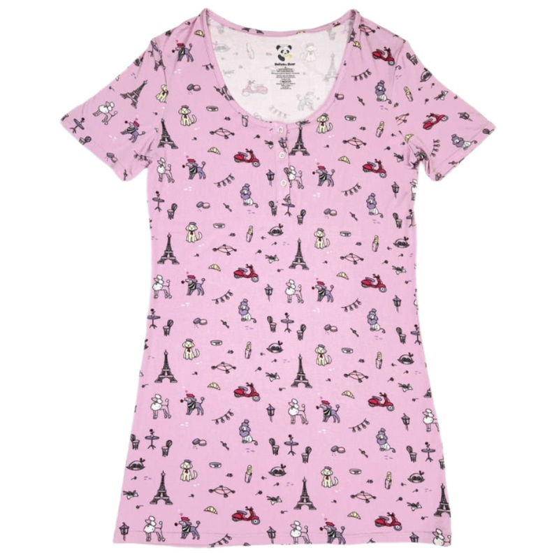 French Poodle Bamboo Women’s Nightgown