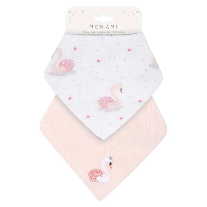 French Swan 2 Pk Bib Set