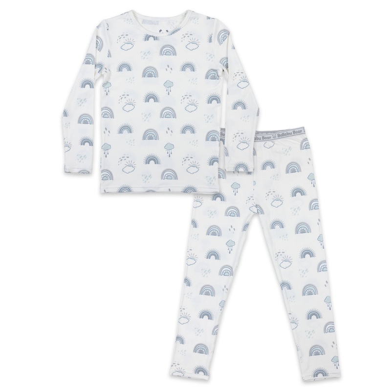 Grey Rainbows Bamboo Kids Pajamas