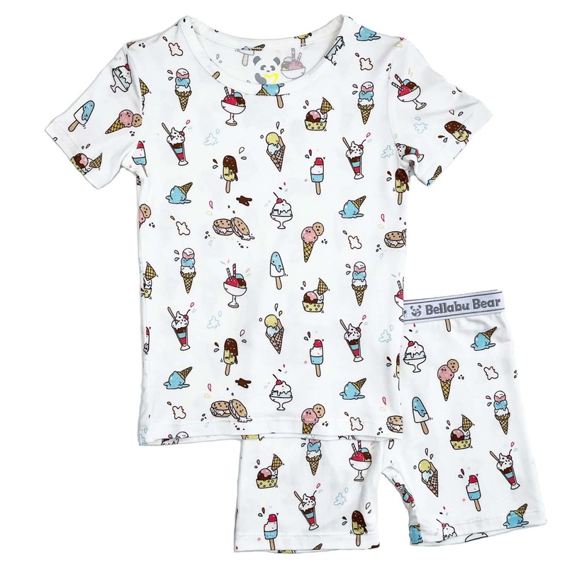 Ice Cream Bamboo Kids Pajama Short Set