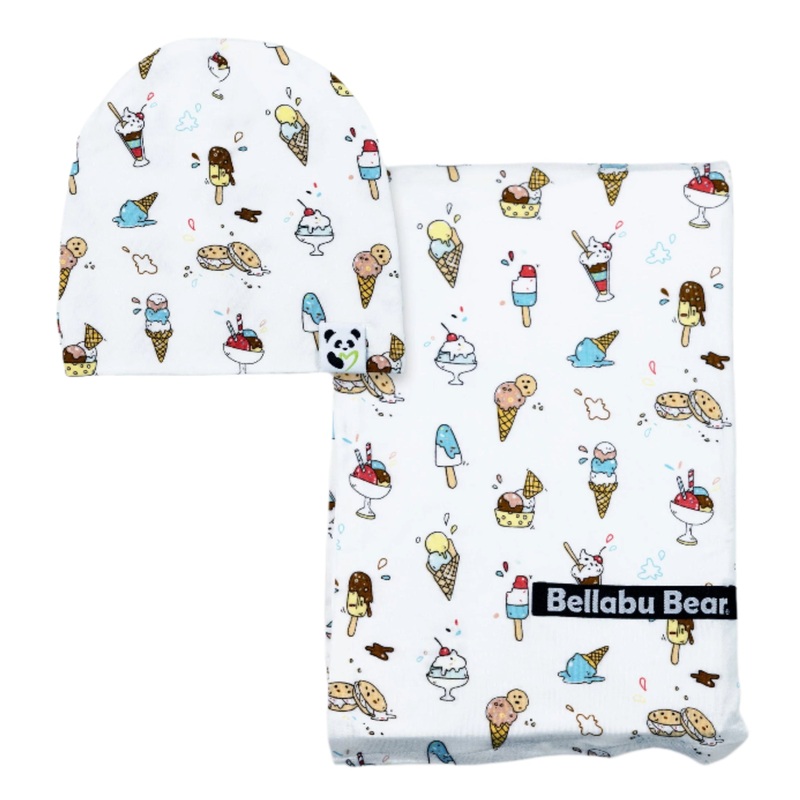 Ice Cream Bamboo Swaddle & Beanie Set