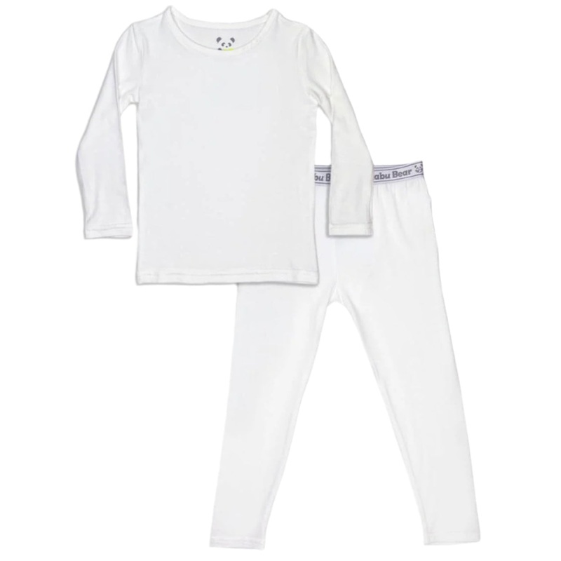 Milk White Bamboo Kids Pajamas