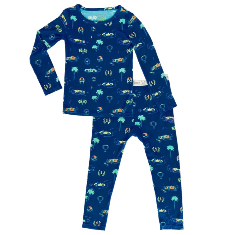 Monaco Blue Bamboo Kids Pajamas