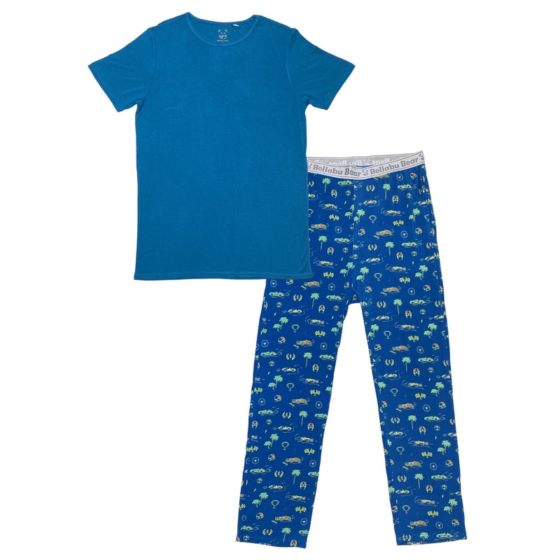 Monaco Blue Bamboo Men’s Pajama Set