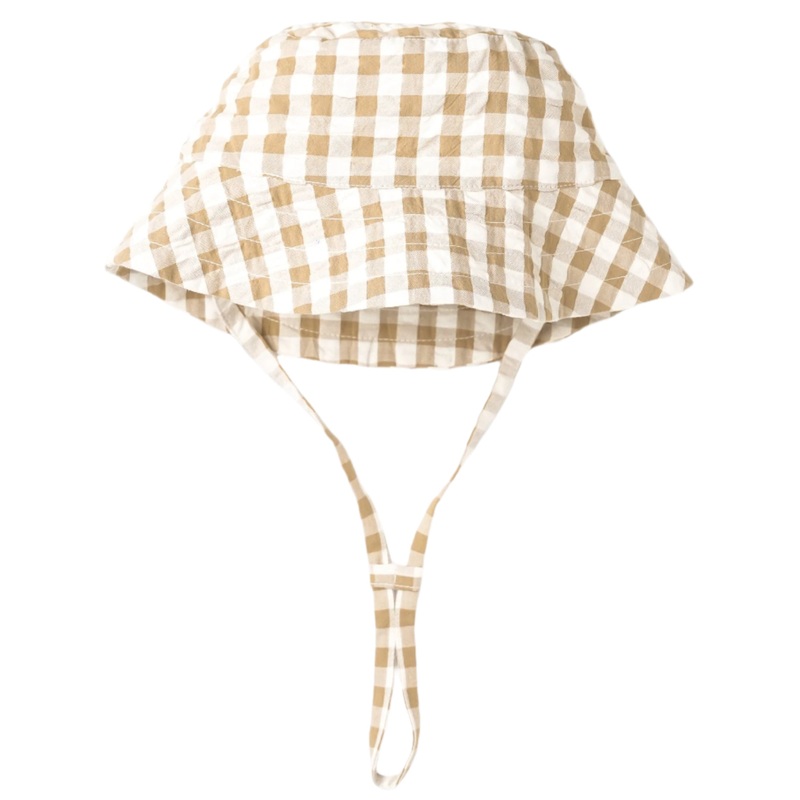 Organic Bucket Sun Hat – Brown Chequered