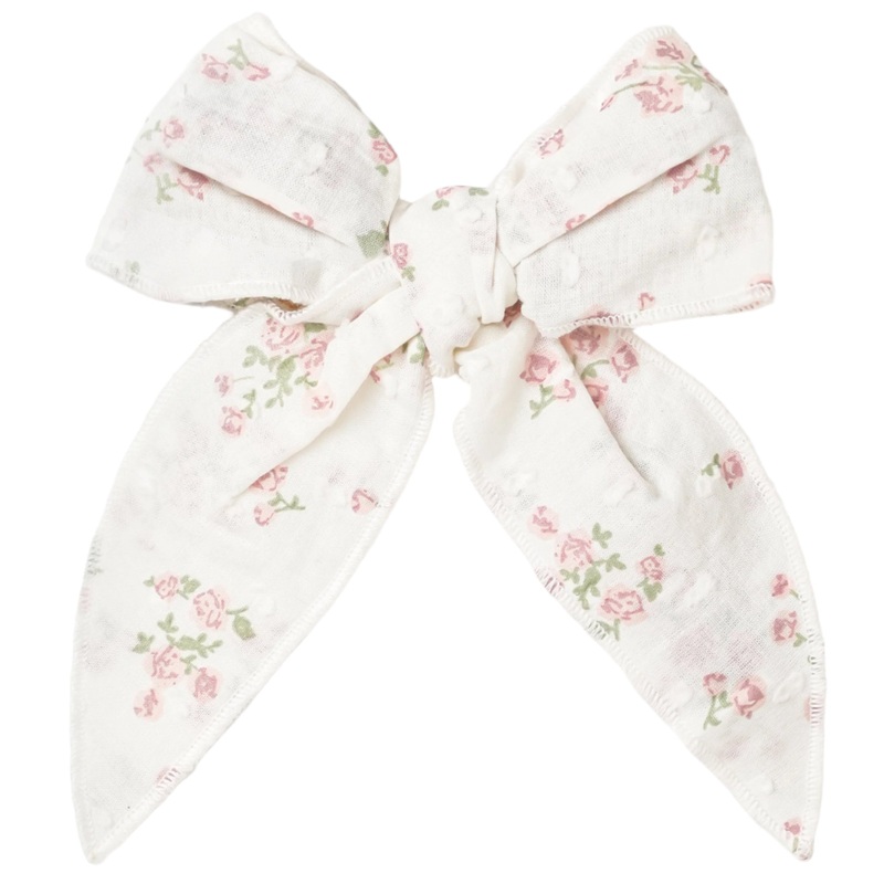 Organic Hair Bow Clip – English Roses
