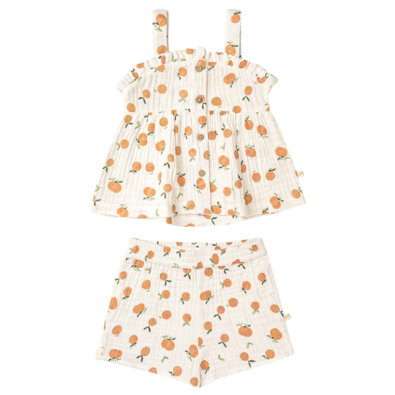 Organic Peplum Top & Shorts Set – Mandarin