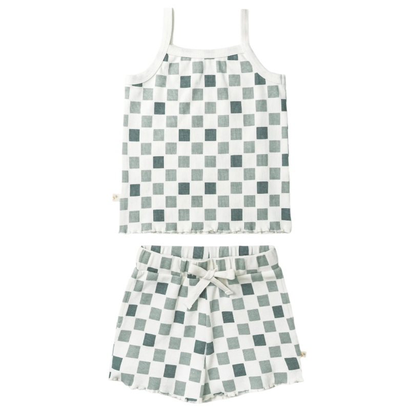 Organic Spaghetti Top & Short Set – Chequered