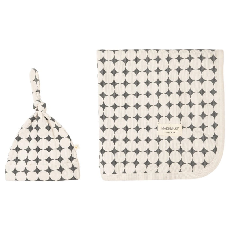 Organic Swaddle Blanket & Hat – Mod Dots
