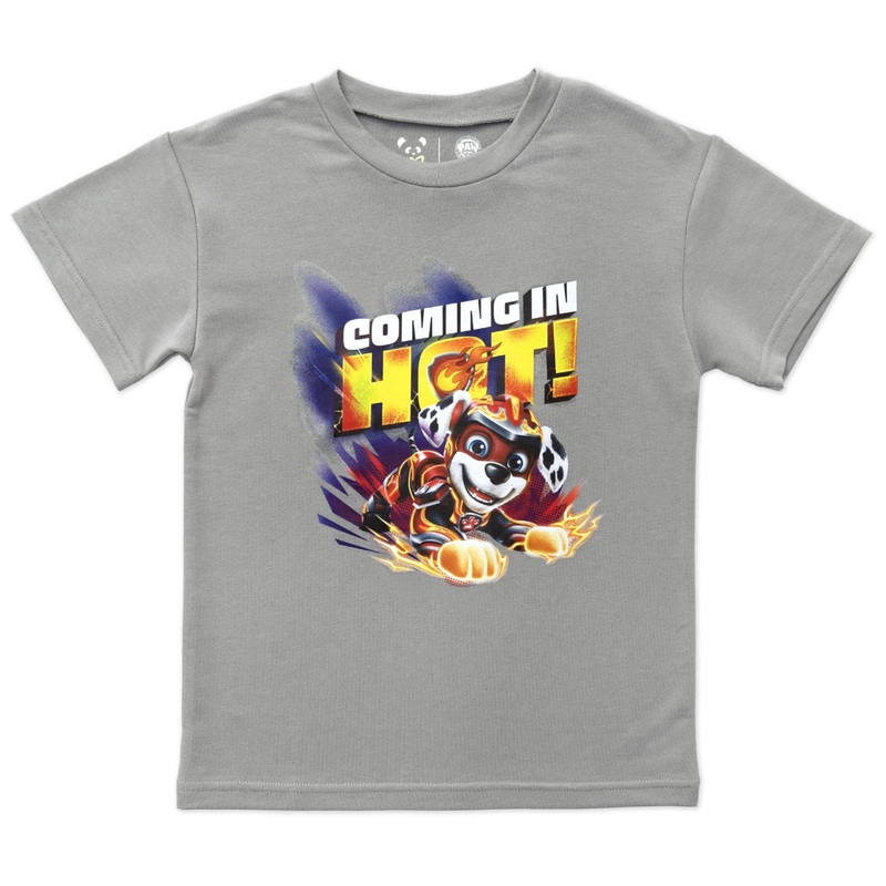 PAW Patrol: The Mighty Movie Marshall Stormy Grey Bamboo Terry Kids Oversized T-Shirt