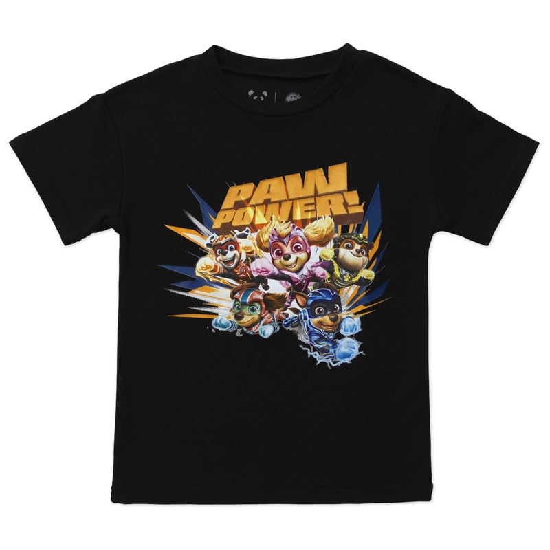 PAW Patrol: The Mighty Movie Obsidian Black Bamboo Terry Kids Oversized T-Shirt