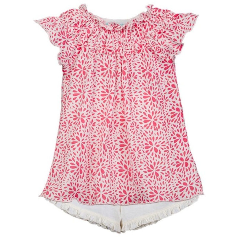 Ruched Tunic Set – Splashes on White