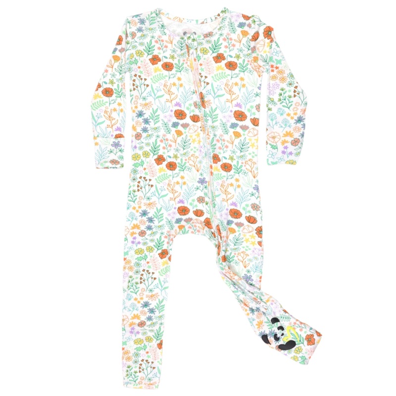 Summer Floral Bamboo Convertible Footie