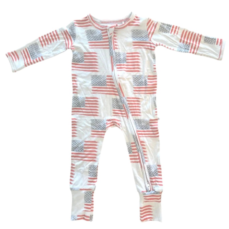 American Flag Convertible Foot Onesie