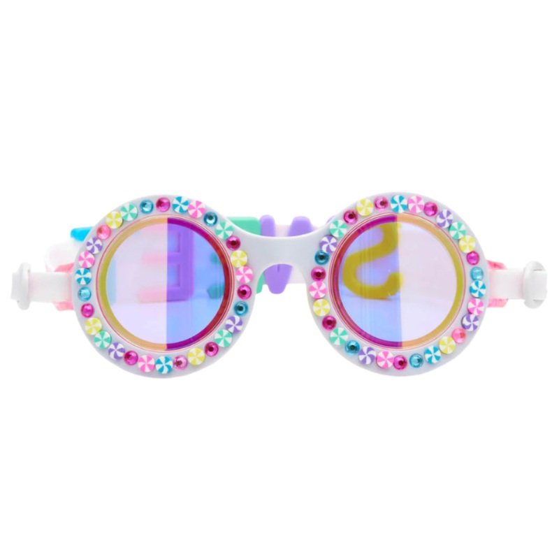 Rainbow Ribbons Bright Stripes Kids’ Swim Goggles
