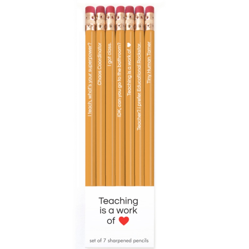 Teaching Is a Work of Heart Pencil Set