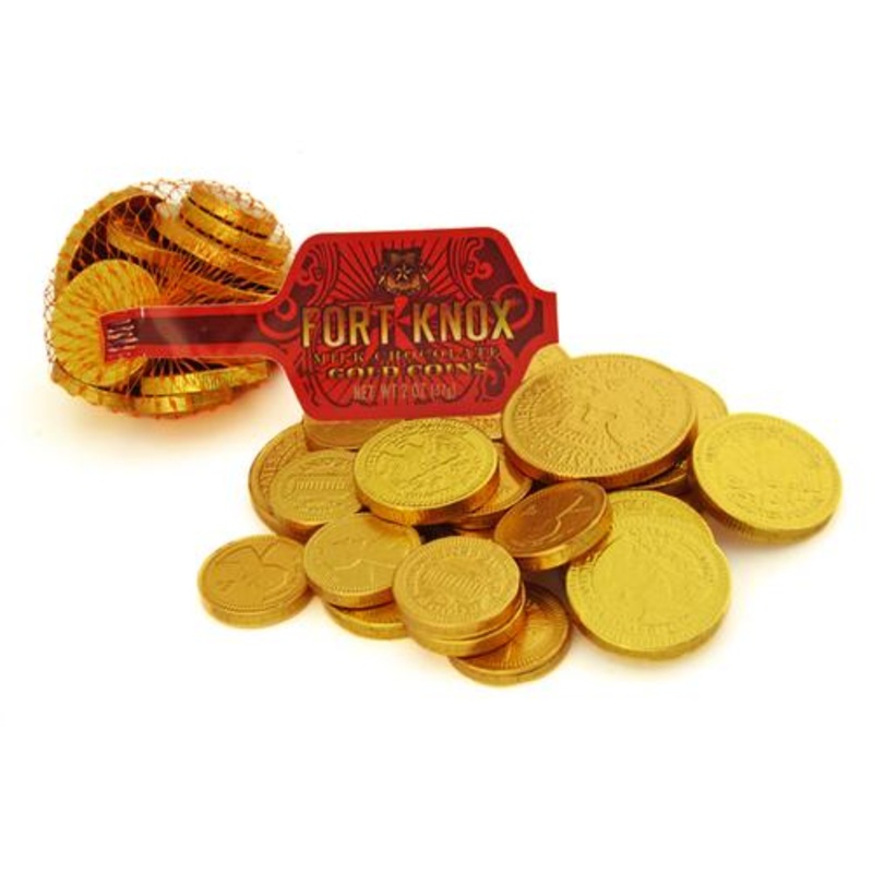 Fort Knox Chocolate Gold Coins in Mesh Bag