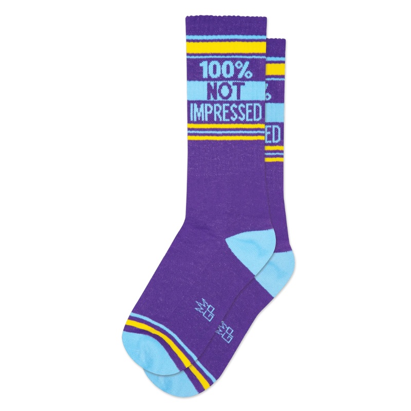 100% Not Impressed Gym Crew Socks