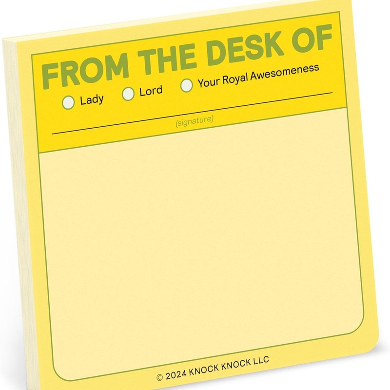 From the Desk of  (Lord, Lady….)  Sticky Note Pad