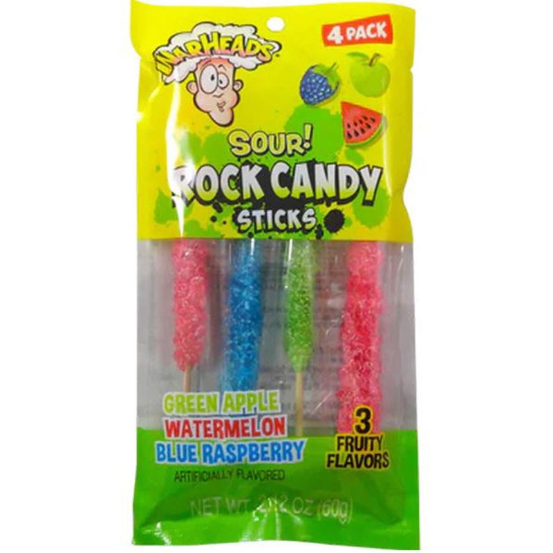 Warheads Sour Rock Candy Sticks 4 pack