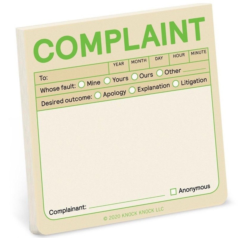 Complaint Sticky Note