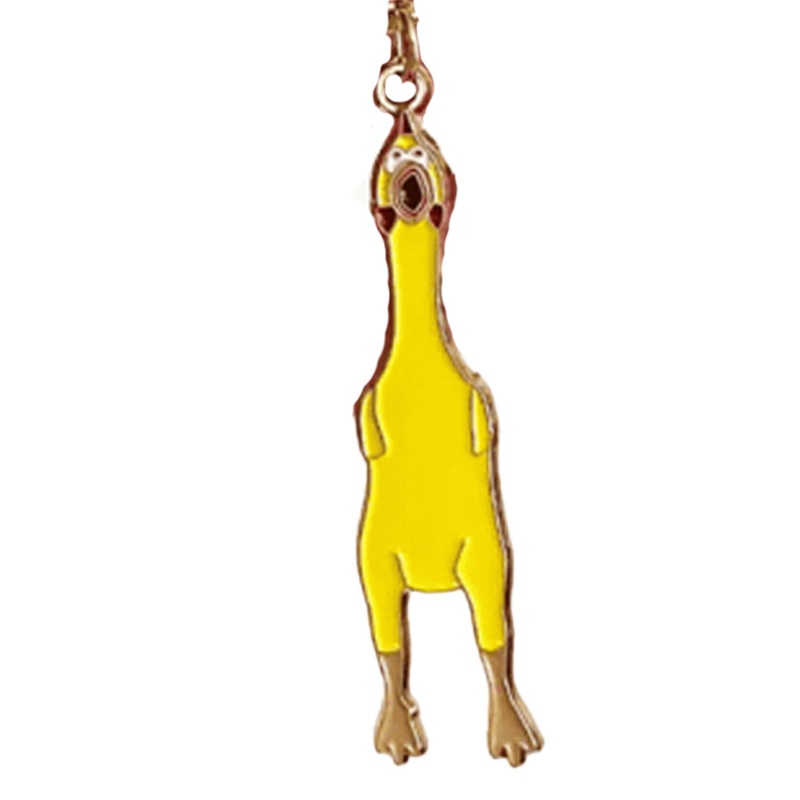 Rubber Chicken Enamel Keychain