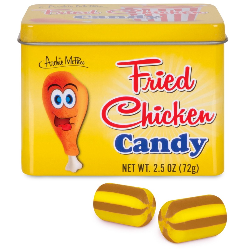Fried Chicken Candy in a tin