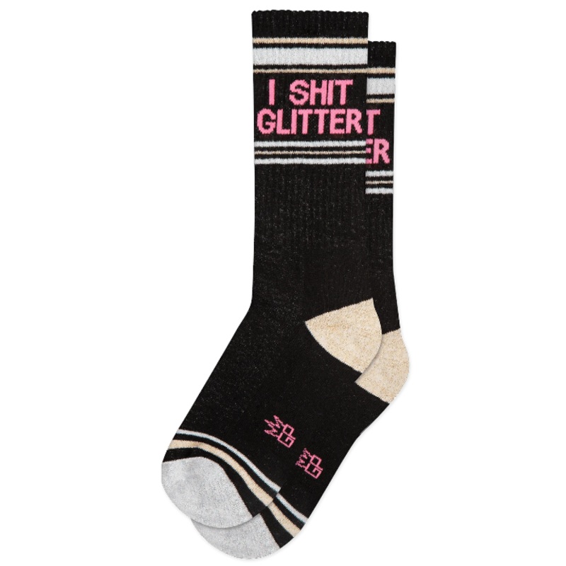 I Sh*t Glitter Ribbed Gym Socks