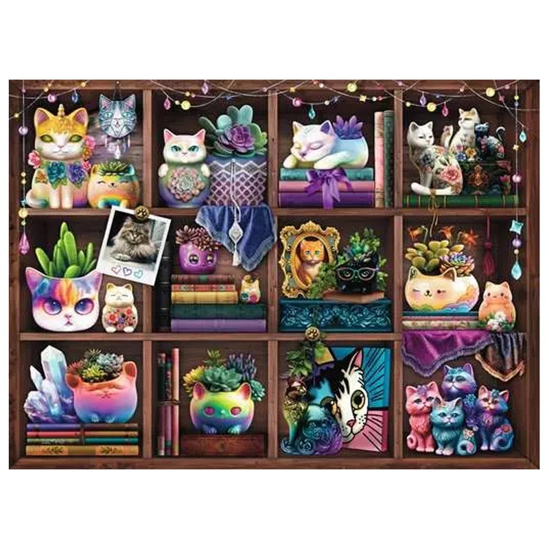 Ravensburger Cubby Cats and Succulents 500 pc Puzzle