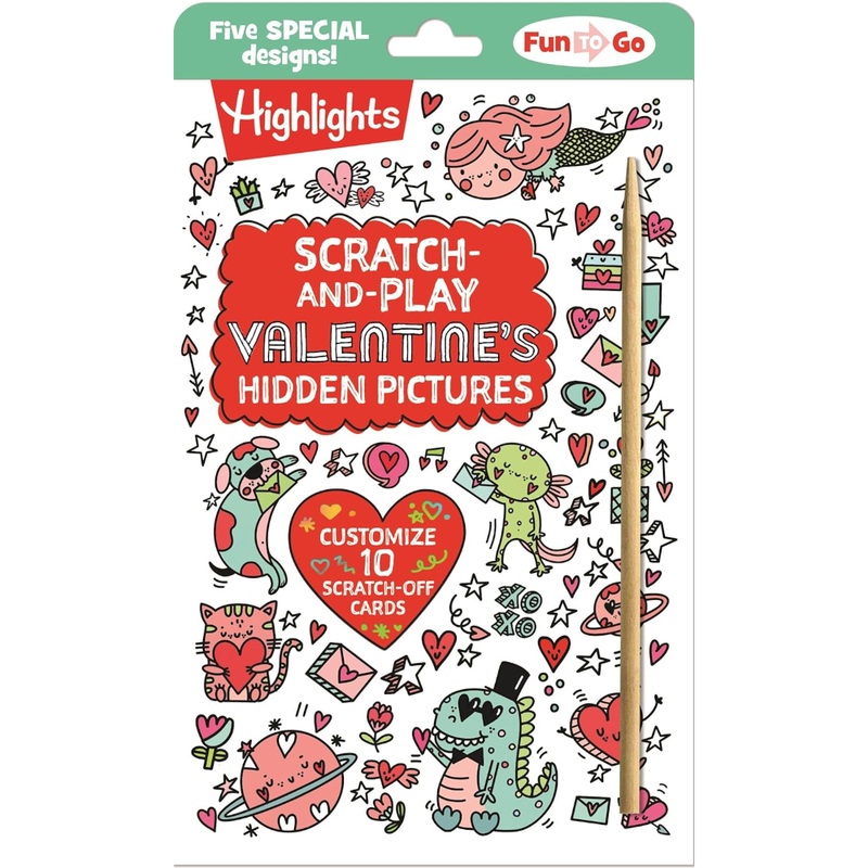 Scratch-and-Play Valentine’s Hidden Pictures – 10 Cards