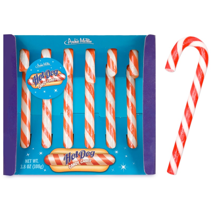 Hot Dog Candy Canes – set of 6