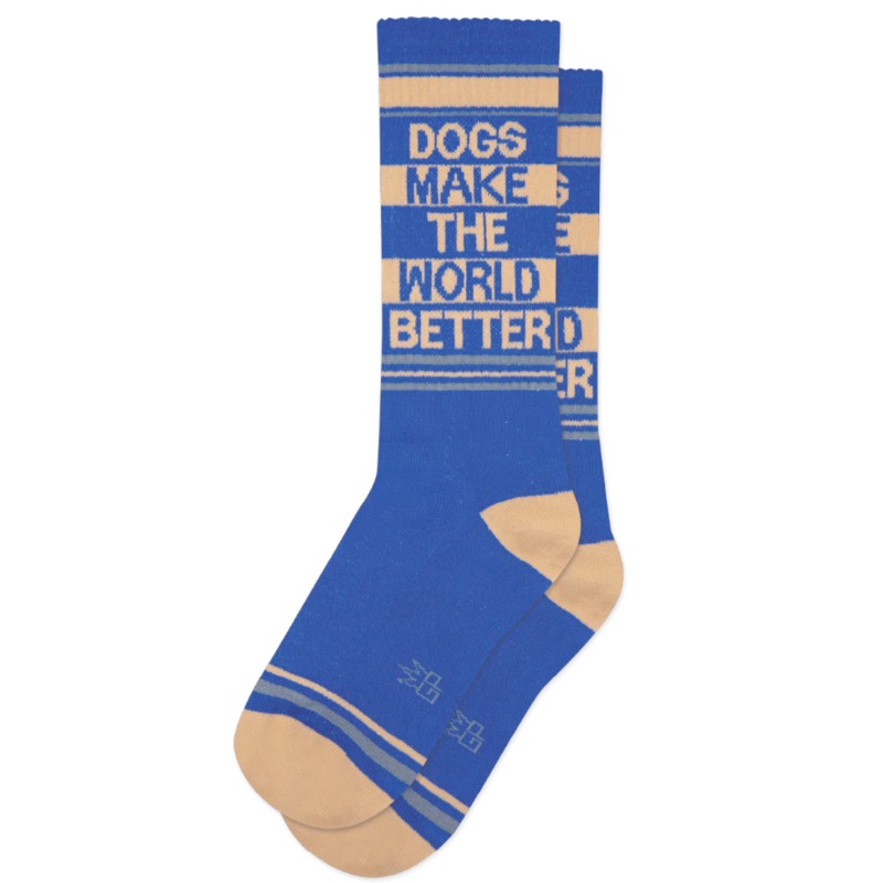 Dogs Make the World Better Gym Crew Socks