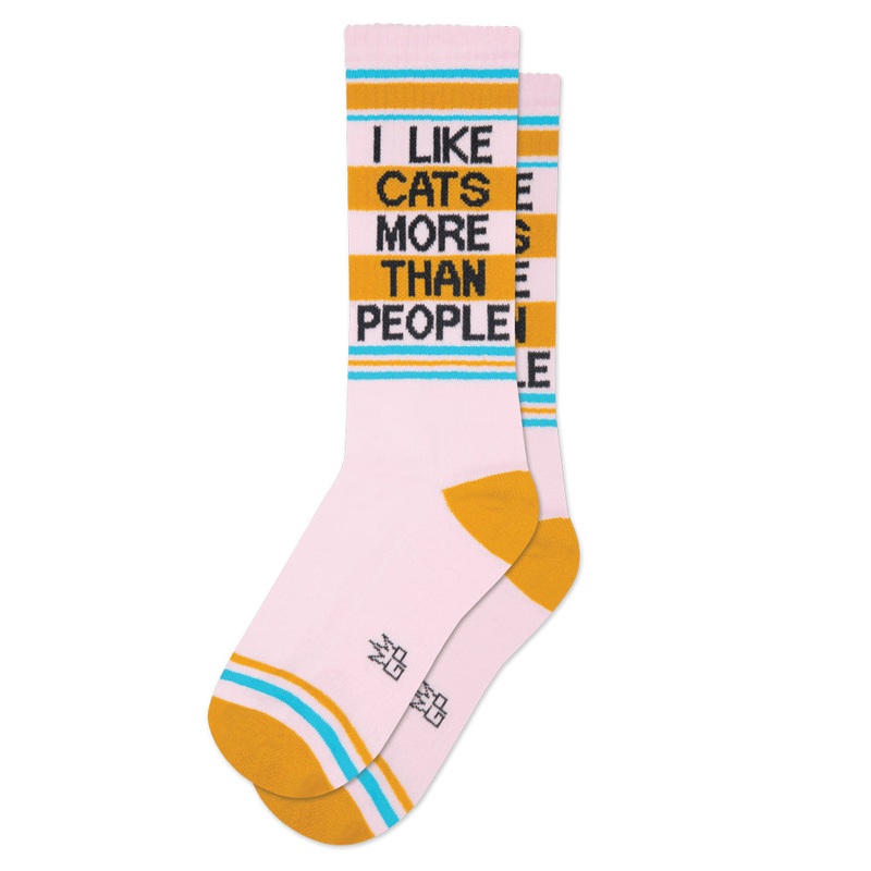 I Like Cats More Than People Gym Crew Socks