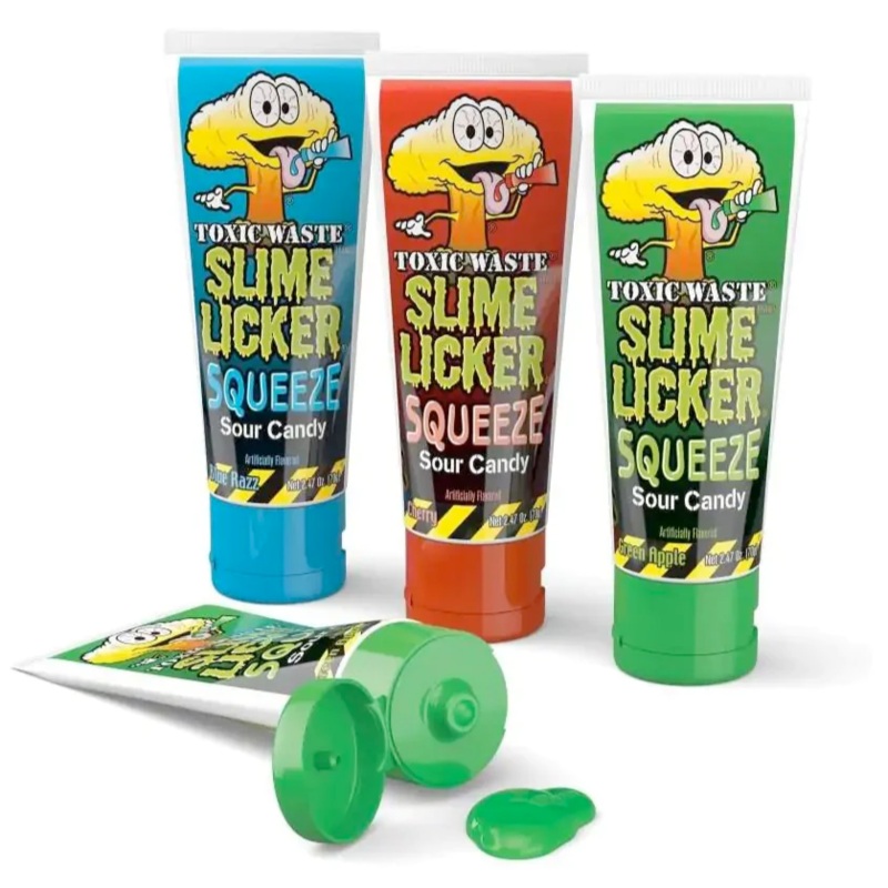 Toxic Waste Sour Slime Licker Squeeze Candy – 1 random flavored tube