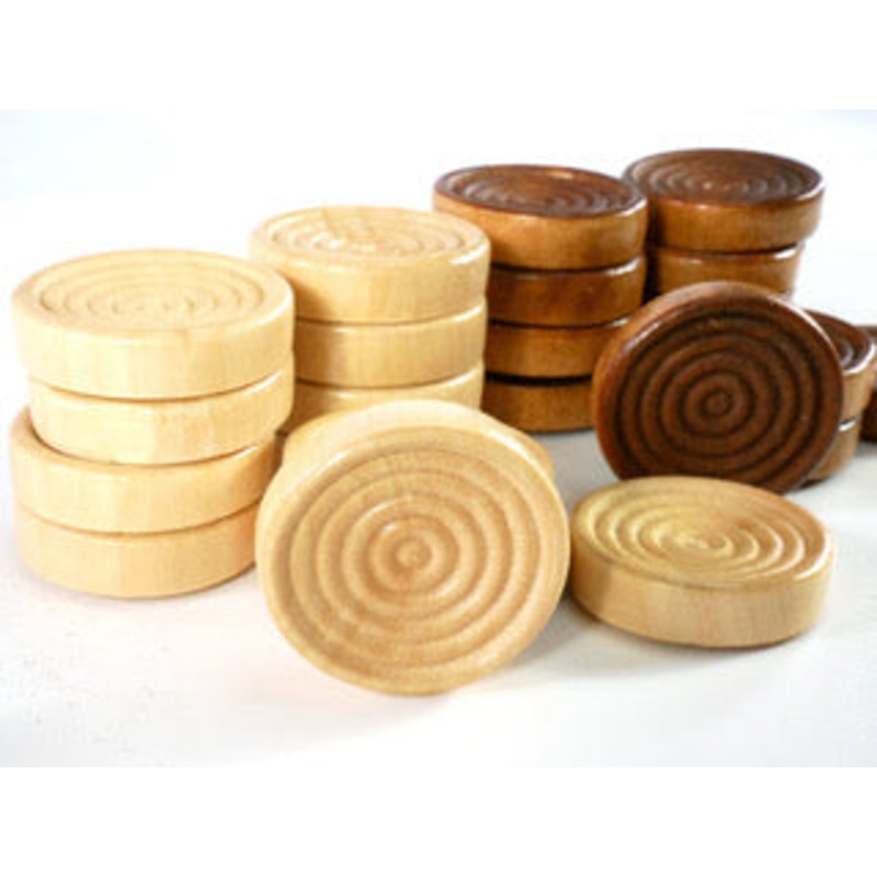 Wooden Checkers Pieces