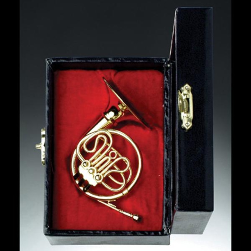 Gold French Horn w/ Case 3.75 (Mini)