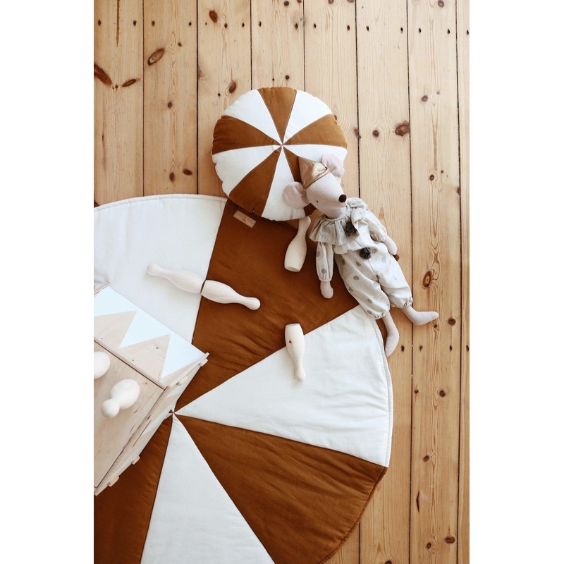 Caramel Circus Round Patchwork Pillow