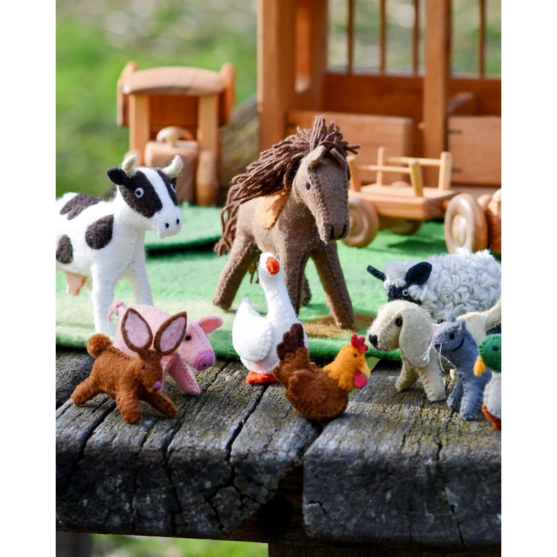 Felt Farm Animals Toys, Set of 10
