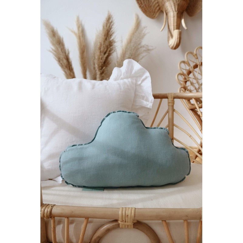 Linen Eye of the Sea Cloud Pillow