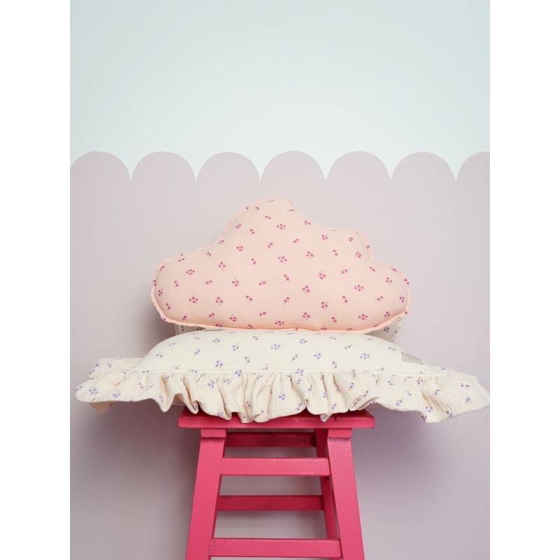 Muslin Pink Forget-Me-Not Cloud Pillow