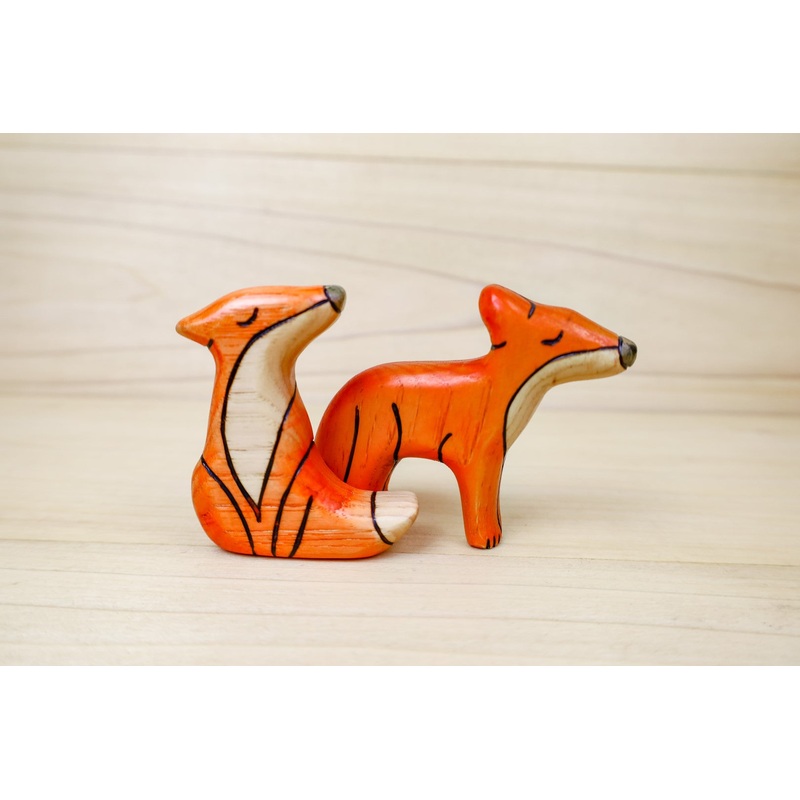 Wooden Fox Toy- Sitting Or Standing Fox