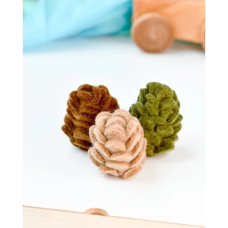 Felt Pinecones, Set of 3
