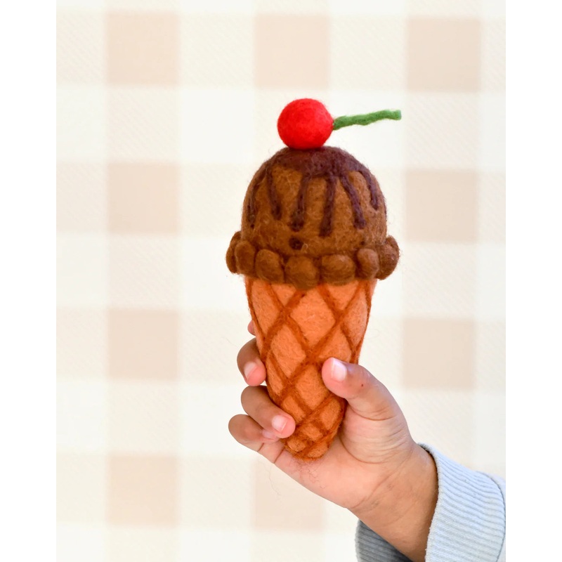 Felt Double Chocolate Ice Cream with Cherry