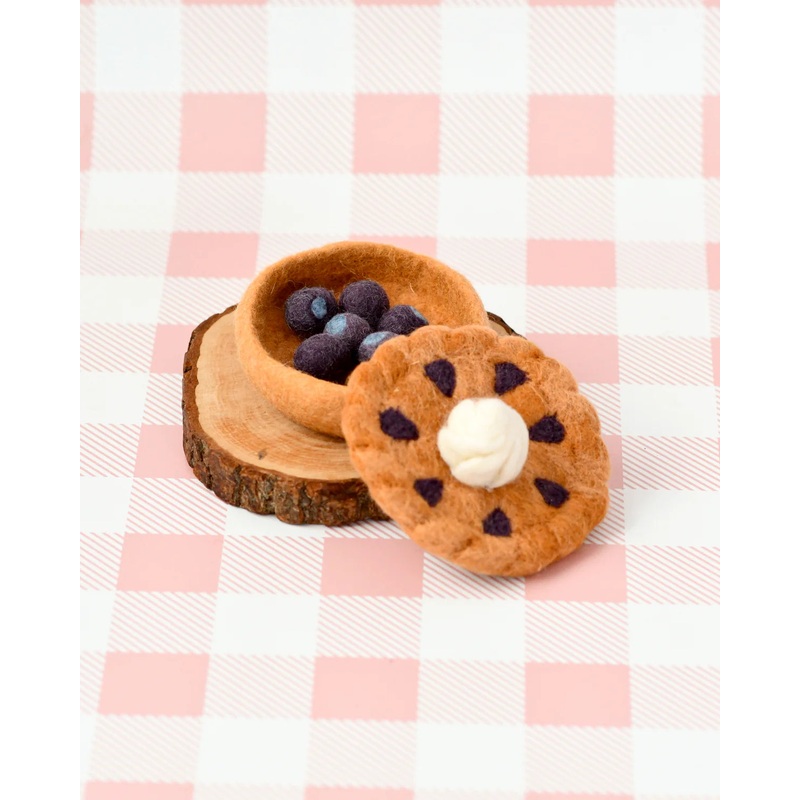 Felt Blueberry Pie Play Food Set