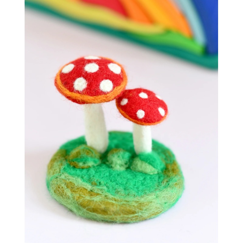 Felt Red Mushrooms